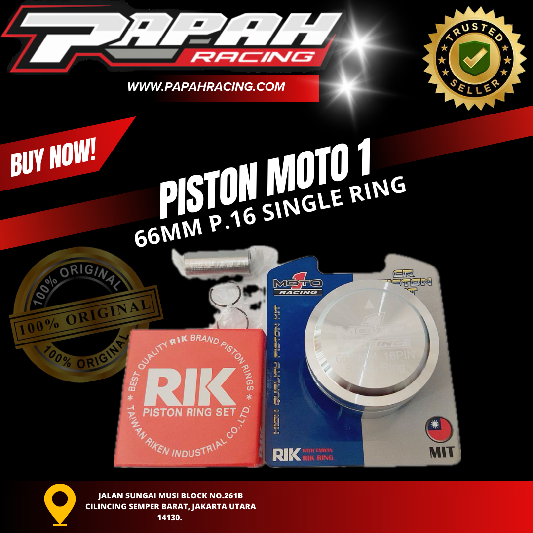 PISTON MOTO1 66 P.16 SINGLE RING 